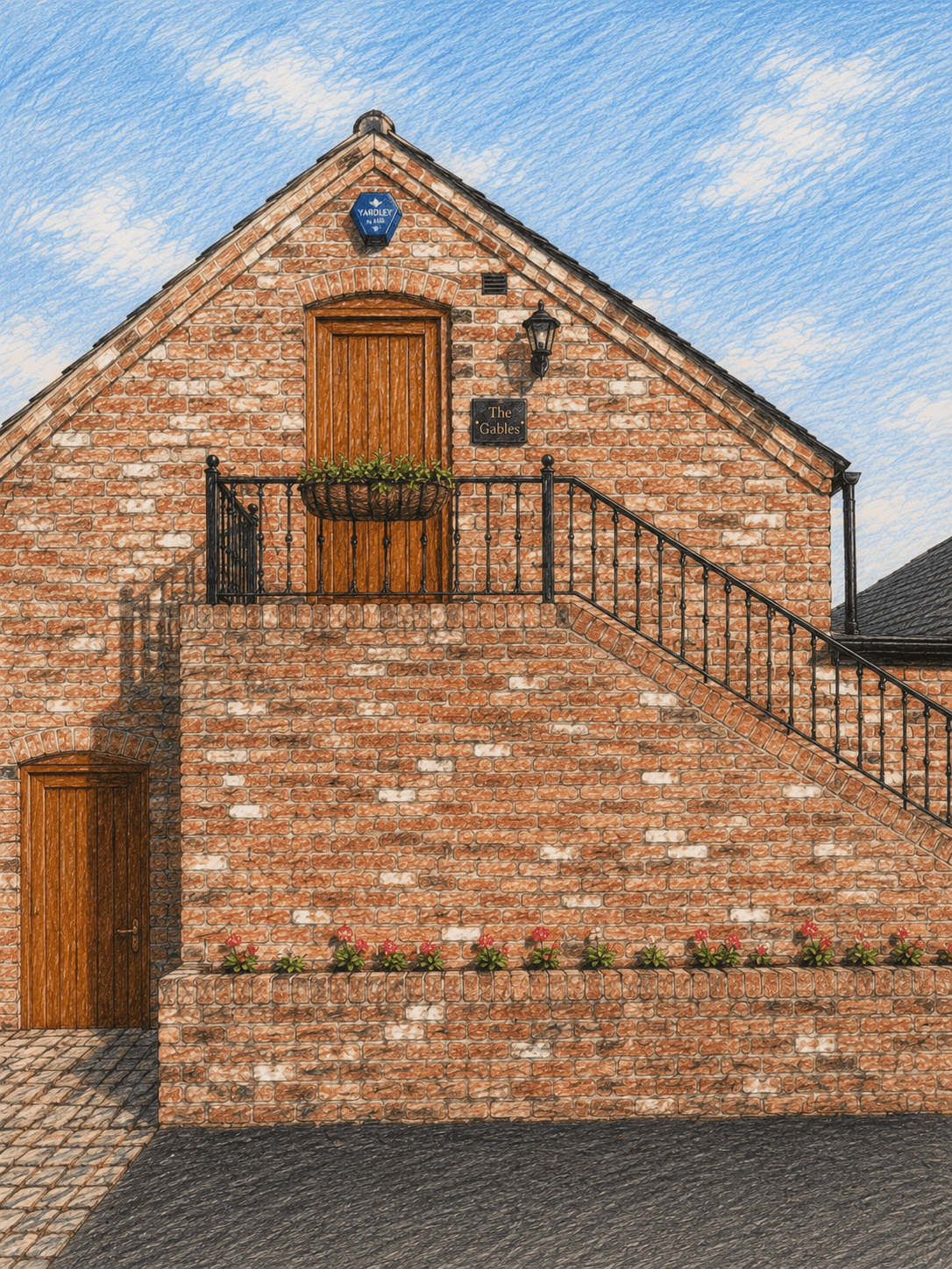 The Gables — its own external steps leading up to the first-floor door